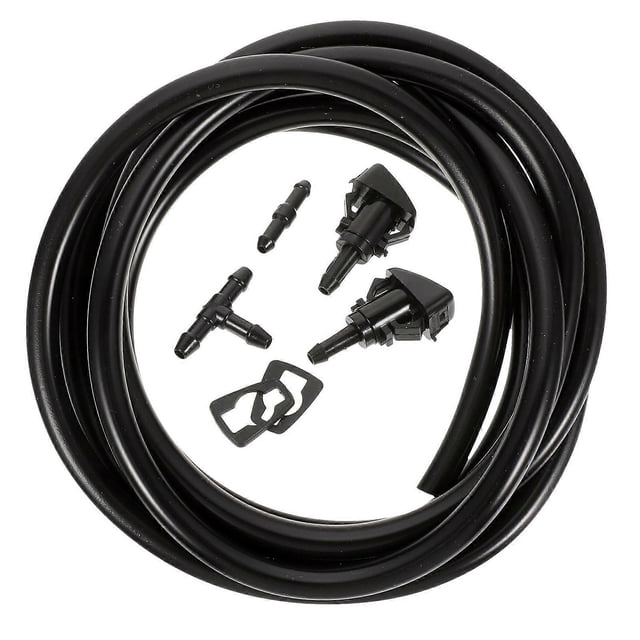 Windshield Fluid Hose Replacement Kit Car Automotive Replacement Black Rubber Plastic for Quick Spraying 1 Set