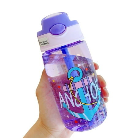 

Bangyeer 480ML Water Bottle for School Kids Boys Girls Love Drinking Water Portable Cartoon Patterns Sport Water Bottle with Straw
