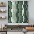 thumbnail image 5 of Green Ombre Sheer Curtains 54 Inches Long, Abstract Art Moire Ocean Waves Light Filering Curtains, Breathable Simi Curtain Privacy Drapes for Kitchen Bathroom Lightweight Small Window Treatment, 5 of 9