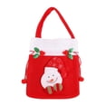 thumbnail image 3 of Christmas Drawstring Gift Bag Red Treat Pouch Spacious Bag Present Bag Packaging Snowman, 3 of 9