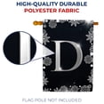 thumbnail image 3 of America Forever Winter Monogram Letter D House Flag Vertical Double Sided 28 x 40 inches Christmas Holiday Seasonal Flags for Outdoor, Yard, Porch Decoration, Silver Snowflakes Decoration, 3 of 4