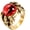 Gold Red CZ Eyes, variant on Men's Stainless Steel Dragon Claw Evil Devil Skull Eyeball Ring Gothic Biker Multicolor Eyes