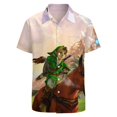 thumbnail image 3 of The Legend Of Zelda Ocarina Of Time Men's Casual Button-Down Shirts Summer Short Sleeve Tee Shirt Daily Hawaiian Beach Shirt Top With Pocket, 3 of 9