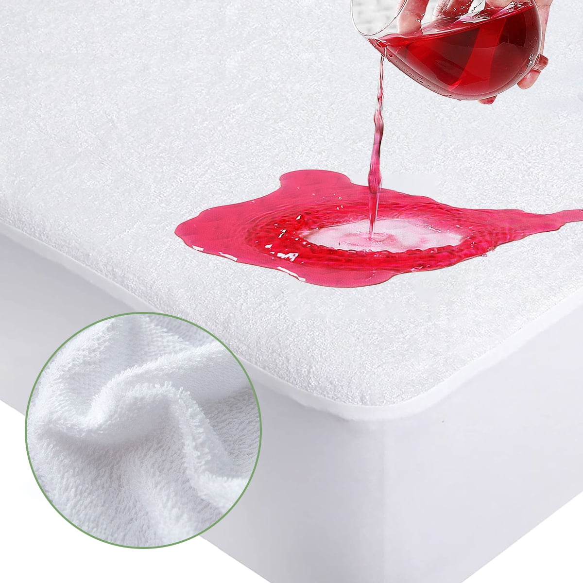 Sanmadrola 100 Waterproof Mattress Protector Premium Terry Top Organic