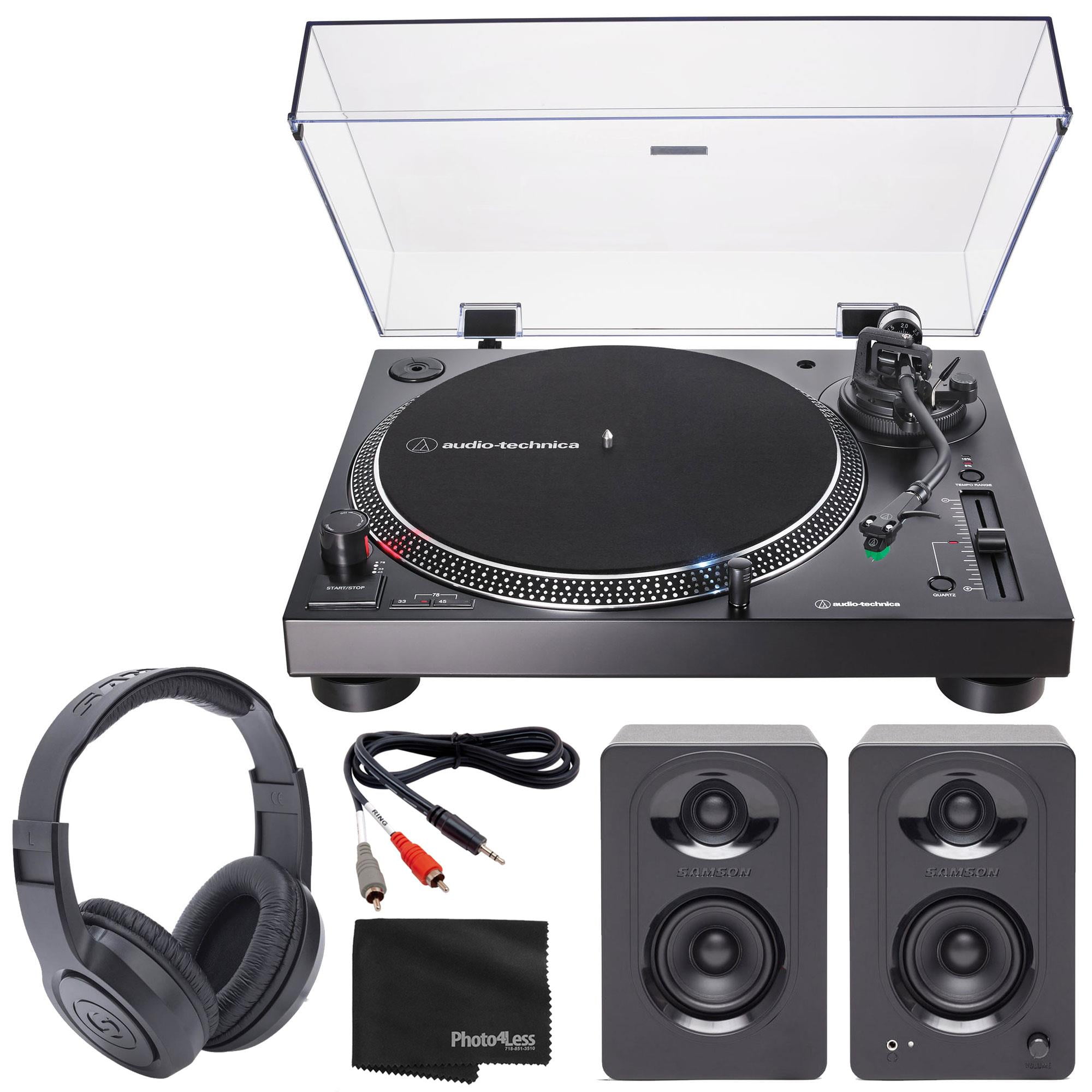AudioTechnica LP120XUSB Stereo Turntable with USB (Black) + Headphones