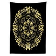 thumbnail image 3 of Ambesonne Yellow Damask Tablecloth Rectangular Table Cover, Frame, 52"x70", Pale Yellow and Black, 3 of 4