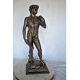 thumbnail image 2 of David by Michelangelo bronze statue replica  - Size: 13"L x 10"W x 36"H., 2 of 11