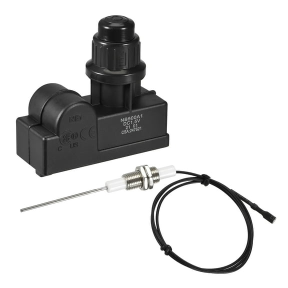 Uxcell 600mm Wire Length Plastic Push Button Gas Grill Igniter Kit