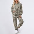 thumbnail image 2 of Women's 2 Piece Camo Sweatsuits Set Maple Leaf Print Hooded Pullover Tops and Jogger Pant Long Sleeve Fashion Travel Outfit Winter Clothes, 2 of 4