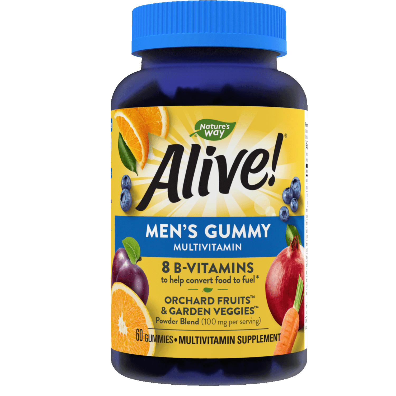 Alive! Men's Daily Multivitamin Gummies, Fruit Flavored, 60 Count