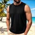 thumbnail image 2 of Lopecy-Sta Tank Tops for Men Crew Neck Solid Loose Fit Sleeveless Soft Breathable Summer Beach Daily Casual Muscle Vest, 2 of 5