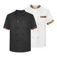 thumbnail image 3 of TNOBHG Chef Shirt Unisex Summer Chef Uniform Short Sleeve Stand Collar Breathable Stain-resistant Cook Shirt, 3 of 8