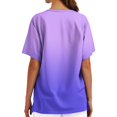 thumbnail image 6 of Gradient Color Scrub Tops Women V Neck Short Sleeve Stretch Nurse Uniform with 2 Pockets Functional Workwear, #01 Light Purple, S, 6 of 6