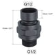 thumbnail image 2 of Conector de ducha Uxcell, junta de bola para cabezal de ducha, válvula de control de flujo de latón G1/2, adaptador de ducha ajustable, regulador de válvula de control de flujo de agua, negro mate, 2 of 6