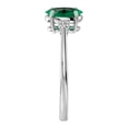thumbnail image 4 of SuperJeweler 1 1/3 Carat Oval Shape Created Emerald and Two Diamond Ring In Sterling Silver For Women, 4 of 6