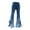 Blue, variant on CPNG Kids Girls Denim Flare Jeans Elastic High Waist Gradient Color Bow Ruffle Hem Trendy Streetwear Bell Bottom Jeans(Black,5-6 Years)