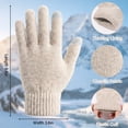 thumbnail image 3 of KOITHOT 3 Pcs Women Winter Beanie Hat Gloves Scarf Set, Chenille Winter Hat with Thick Soft Touch Screen Gloves Long Warm Scarf Knitted Beige, 3 of 7