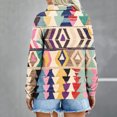 thumbnail image 2 of Fall Saving,GA WEIHUA Hoodies Women Pullover Floral Striped Sweatshirt Striped Long Sleeve Sweatshirts Loose Lightweight Sweater Clothes(Khaki,L), 2 of 4
