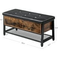 thumbnail image 4 of Industrial Storage Bench, Shoe Bench, Bed End Stool with Padded Seat and Metal Shelf, Storage Chest, Sturdy Steel Frame,Hallway, Living Room, Rustic Brown and Black, 4 of 10