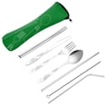 thumbnail image 3 of MesaSe 8pcs/set Spoon Fork Set Stainless Steel Chopstick Straw Set Portable Dinnerware Kit  Green, 3 of 10