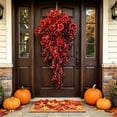thumbnail image 6 of Fufafayo Fall Artificial Flowers Hanging Baskets, Trumpet Flowers Outdoor Courtyard Decor, Faux Silk Floral Arrangement for Fall-Themed Corridor Porch Garden Wall, 6 of 6
