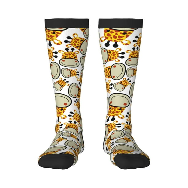 Balery Giraffes Head Calcetines novedosos Calcetines deportivos Calcetines hasta la rodilla Calcetines de algodón Calcetines originales y geniales