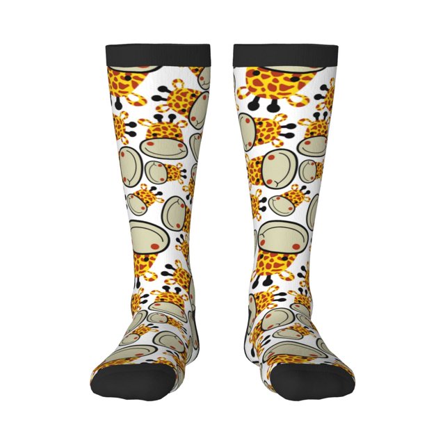Balery Giraffes Head Calcetines novedosos Calcetines deportivos Calcetines hasta la rodilla Calcetines de algodón Calcetines originales y geniales