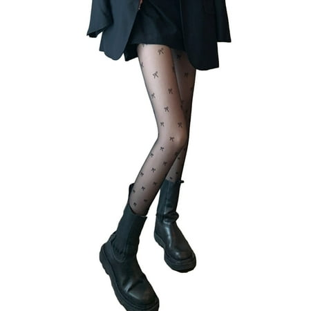 

BIZIZA Sheer Tights for Women Bow High Stockings Lace Sexy
