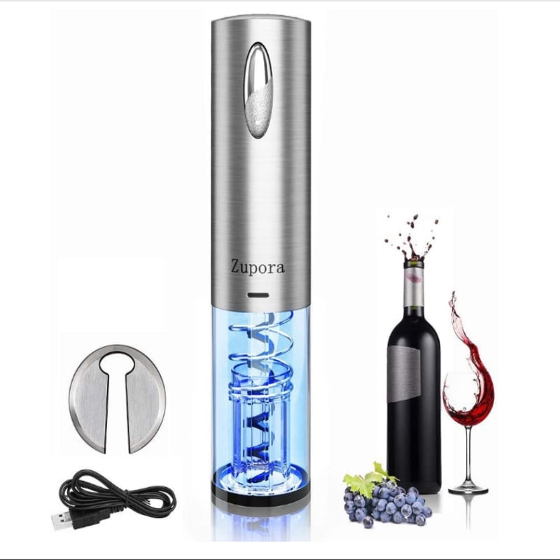 Supermarkets USB Charger Cable for Restautants Hotels EWIMART Electric Wine Bottle Opener Short Stainless Steel Rechargeable Electric Corkscrew Wine Opener with Foil Cutter 