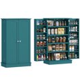 thumbnail image 1 of HOMCOM Kitchen Pantry Storage Cabinet w/ 5-tier Shelving Teal Blue, 1 of 10