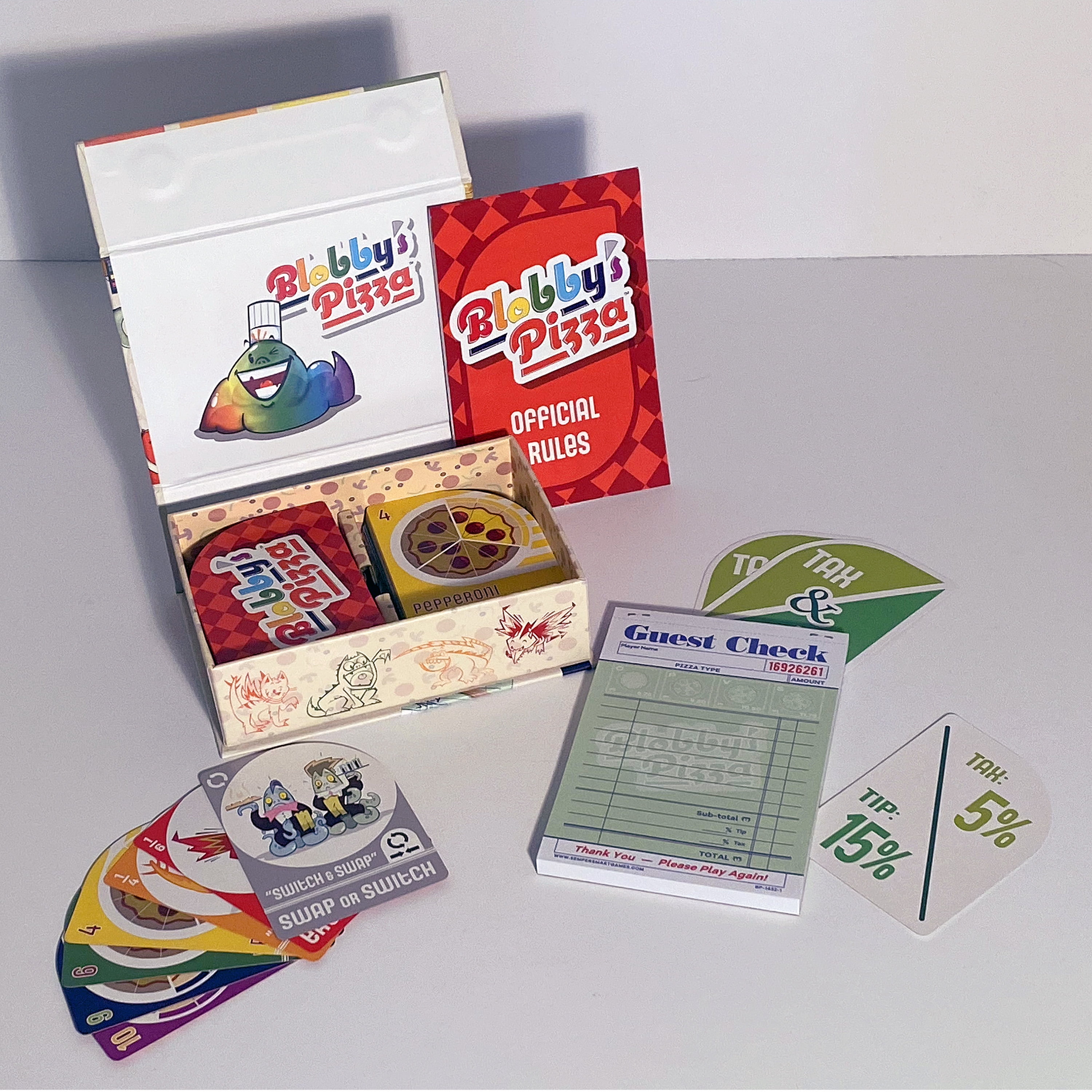 Blobby's Pizza - Math Card Game, Crazy Fun Strategic Pizza Eating Contest Between Cute Monsters! Ages 9+, 2-6 Players