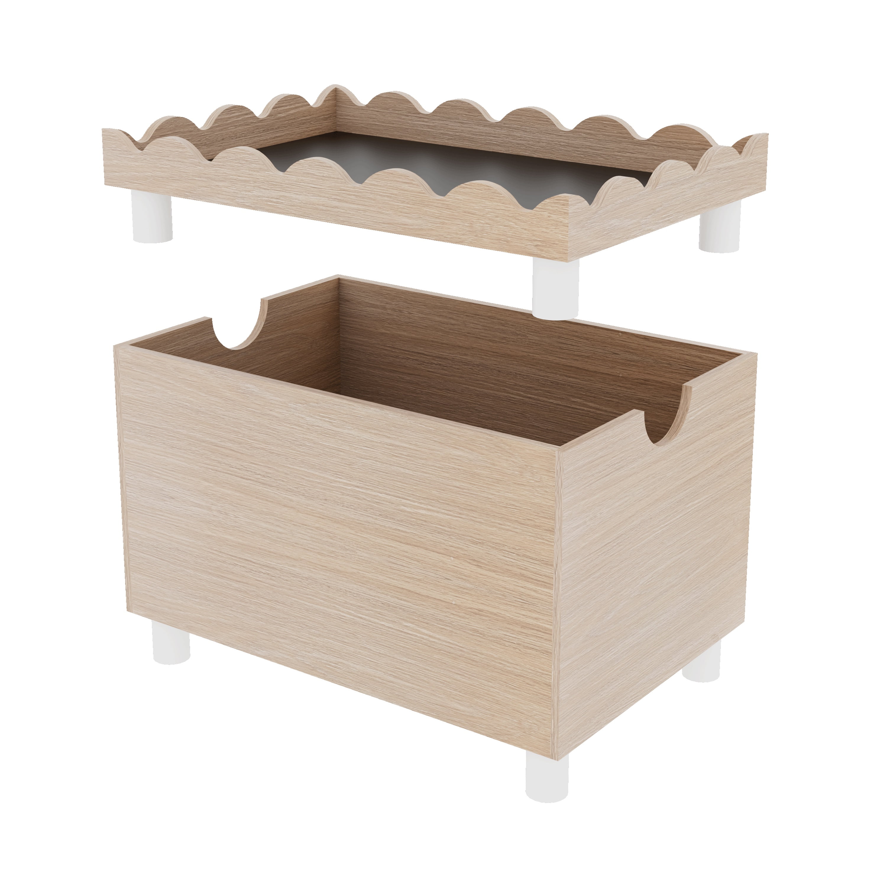 House of Happy Wiggle Wooden Kids Toy Storage Trunk with Lift-Off Top, Natural Finish