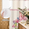 thumbnail image 3 of No Hook Shower Curtain, Happy Easter Shower Curtains for Bathroom with See Through Top Window, Rabbits Bows Spring Tulips Eggs Retro Waterproof & Washable Bath Curtain 66"x72", 3 of 9