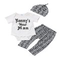thumbnail image 1 of Bébé Garçons Maman Homme Print Vêtements Romper + Pantalons Longs Ensemble, 1 of 4