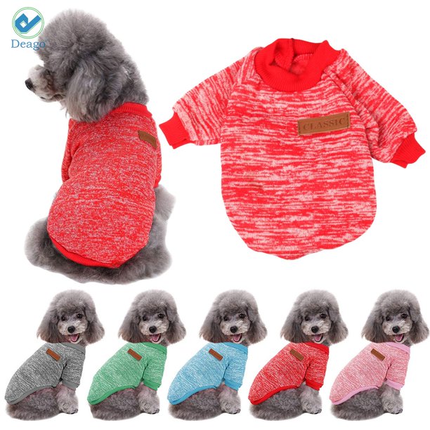 Deago Pet Dog Clothes Knitwear Dog Sweater Fleece Coat Soft Thickening