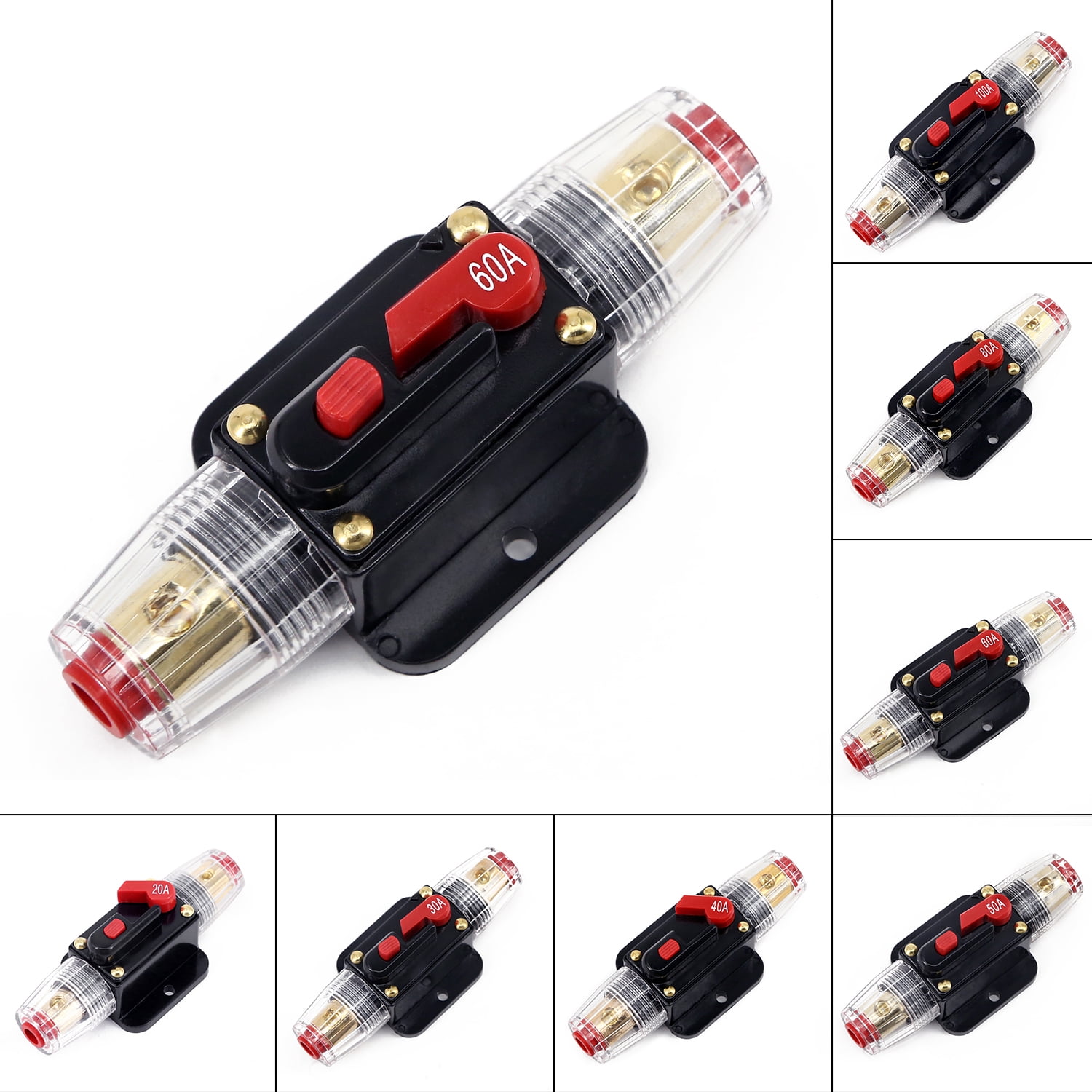 Details about  / 20A-100A AMP Circuit Breaker Car Marine Stereo Audio Inline Replace Fuse DC 12V
