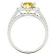 thumbnail image 4 of Clara Pucci 18K White Gold 2.52 Simulated Yellow Diamond Engraveable Engagement Ring + Wedding Band Set, 4 of 7