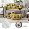 thumbnail image 6 of Happy Easter Pillow Covers 2 Pack Spring Eggs Flowers White Rabbit Yellow Background Pillowcase Waterproof Outdoor Throw Pillow Cover for Patio Garden Square Cushion 18”x18”, 6 of 9