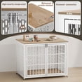 thumbnail image 3 of TIME RAY 42" Dog Crate Furniture, Heavy-Duty Metal Dog House, Decorative Pet House that Doubles as an Indoor Side Table, Antique,White, 3 of 8