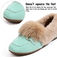 thumbnail image 4 of Knivor Cozy Moccasin Slippers for Women Metal Slip On Warm Fluffy Slippers Closed Toe Fashion Loafers Slippers for Indoor Outdoor House Shoes, 4 of 9