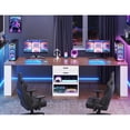 thumbnail image 3 of SEDETA Two Person Desk with Drawers, 90 Inch Long Computer Desk with Storage Shelves, Double Gaming Desk, Wooden Office Desk, Writing Table with Storage for Home Office, White, 3 of 9