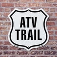 thumbnail image 4 of ATV Trail 18 inch X 18 inch Shield Shaped Commercial Grade Plastic Sign Weather Resistant Made in the USA, 4 of 6