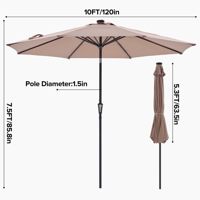 2 diameter 10 patio umbrella Tangkula FT Solar with Base Included, 2-Tiers Outdoor Scalloped Table Umbrella with 32 LED Lights, Sandbags, Tilt Adjustment, Crank, 8 Ribs for Market Backyard Pool Deck Our patio umbrella brings wonderful outdoor leisure time Patio Umbrella Wooden 13ft 8-Rib