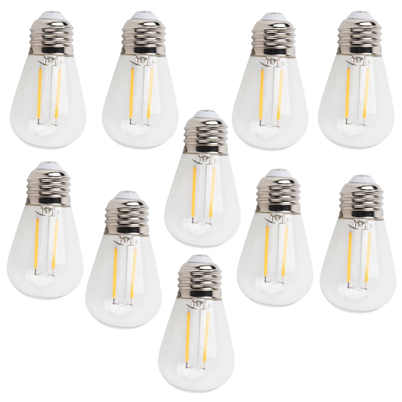 Suodoka 10pcs LED Bulbs Retro Vintage Adjustable Energy Saving S14 Antique Incandescent Glass Bulb for Festivals and Decorations, E27 Base, Warm Light, 1W