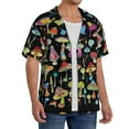 thumbnail image 4 of Gaeub Bright Mushrooms Men's Lapel Short Sleeve Shirt, Relaxed Fit Shirt, Soft and Breathable for Outdoors Party Travel - Medium, 4 of 7