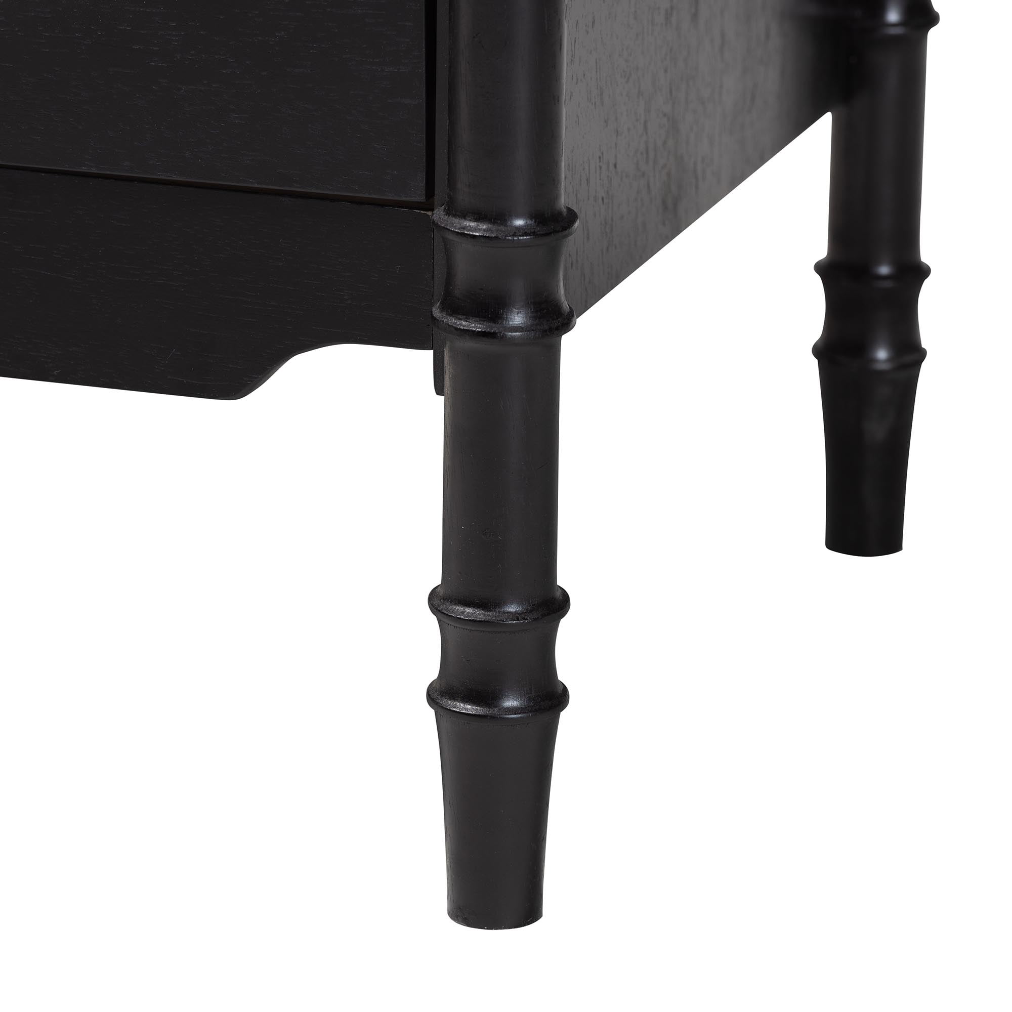 Baxton Studio Marisela Mid-Century Nightstand, 2-Drawer, Black