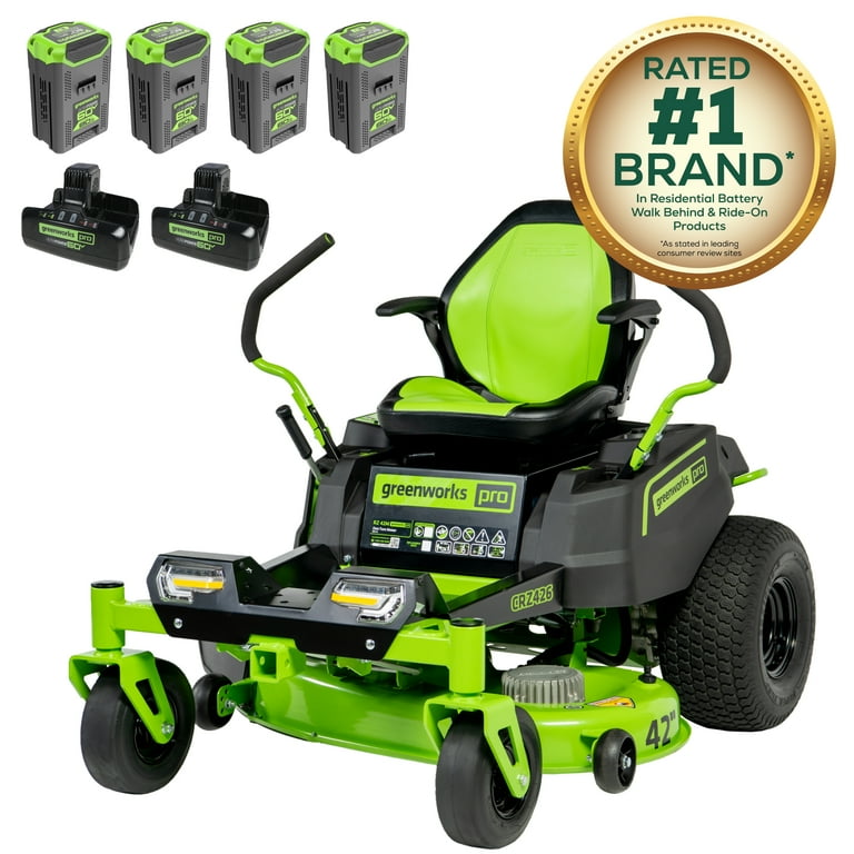 Greenworks 60V 42” Electric CrossoverZ Zero Turn Mower with (4) 8