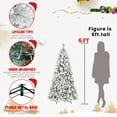 thumbnail image 5 of Christmas Trees 7.5FT Flocked Christmas Tree with 1252 Tips – Snowy PVC & Hard Needle Branches, Hinged Structure for Easy Setup, Stable Metal Stand – Realistic Full-Body Holiday Tree,Artificial Chris, 5 of 12