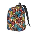 thumbnail image 1 of Honeii American Football Print Canvas Backpack for School & Outdoor,Laptop Excursion Backpack,Notebook School Bookbag For Men Women,for Work, Travel, and Everyday Use-Medium, 1 of 5
