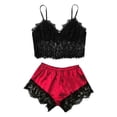 thumbnail image 1 of Pijama Sexy de seda con tirantes para mujer, ropa de dormir de dos piezas, pantalones cortos, Conjunto de pijama de encaje, camisón Sexy, ropa de casa informal de verano, 1 of 4